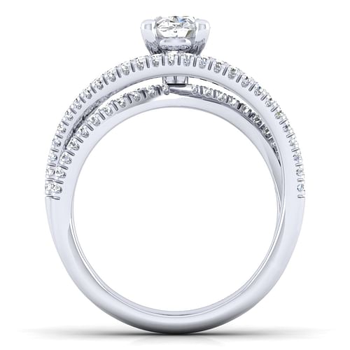 Mackenzie - 14K White Gold Oval Diamond Engagement Ring - 0.54 ct - Shot 2