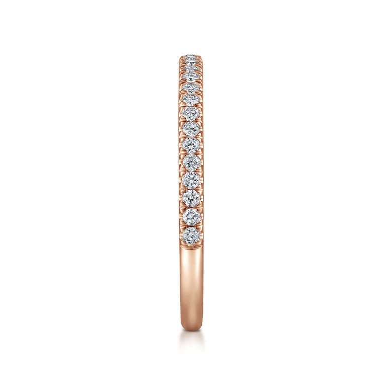 Straight Wedding Ring in 14k Rose Gold with Round Natural Diamond at Gabriel & Co. - Shot 4