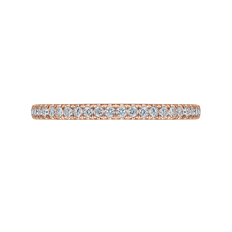 Straight Wedding Ring in 14k Rose Gold with Round Natural Diamond at Gabriel & Co. - Shot 6
