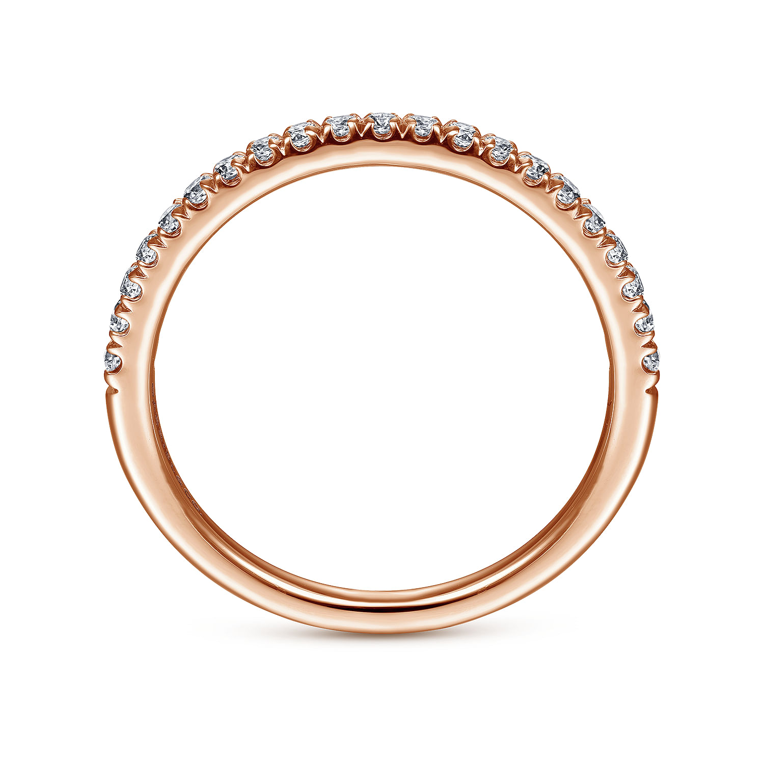 Madrid - 14K Rose Gold French Pave Diamond Wedding Band