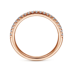Madrid - 14K Rose Gold French Pave Diamond Wedding Band