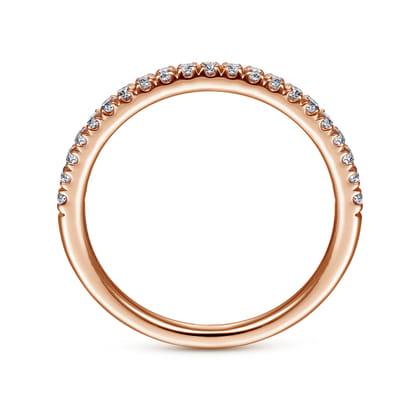 Madrid - 14K Rose Gold French Pave Diamond Wedding Band