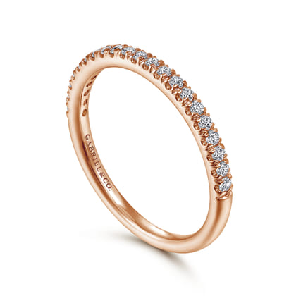 Madrid - 14K Rose Gold French Pave Diamond Wedding Band