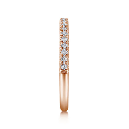 Madrid - 14K Rose Gold French Pave Diamond Wedding Band