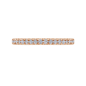 Madrid - 14K Rose Gold French Pave Diamond Wedding Band