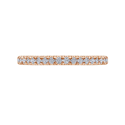 Madrid - 14K Rose Gold French Pave Diamond Wedding Band