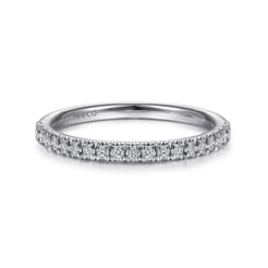 Madrid - 14K White Gold French Pave Diamond Wedding Band