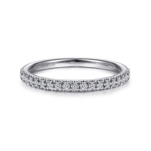 Madrid - 14K White Gold French Pave Diamond Wedding Band