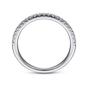 Madrid - 14K White Gold French Pave Diamond Wedding Band