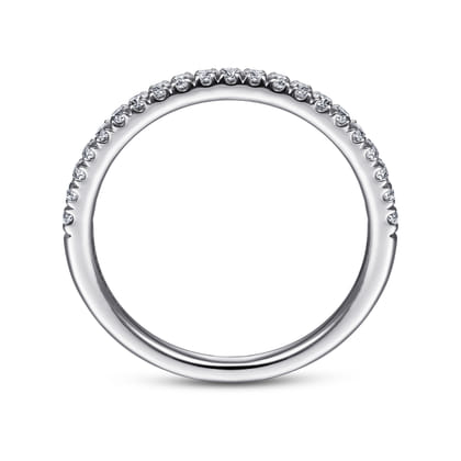 Madrid - 14K White Gold French Pave Diamond Wedding Band