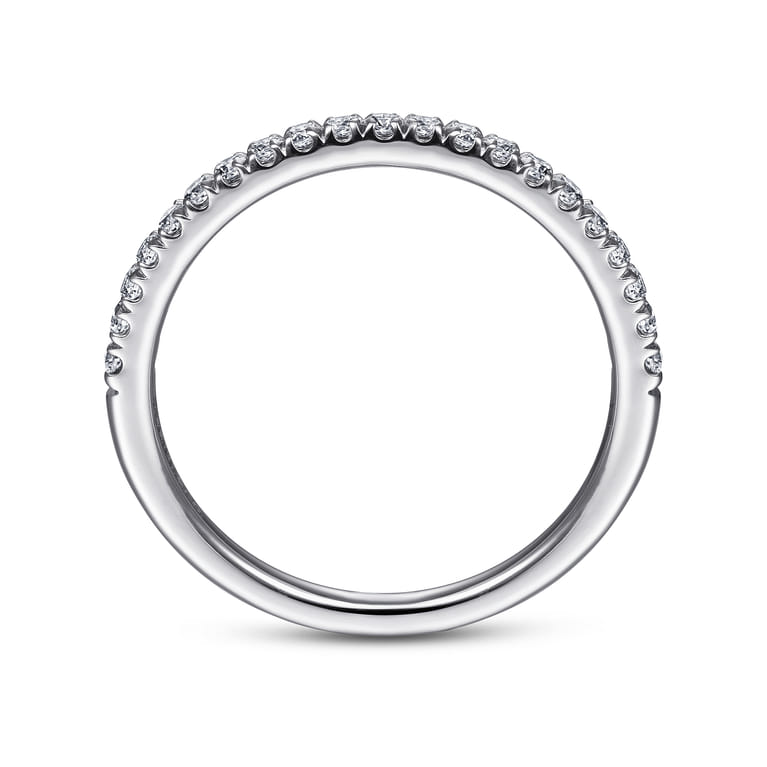 Straight Wedding Ring in 14k White Gold with Round Natural Diamond at Gabriel & Co. - Shot 2