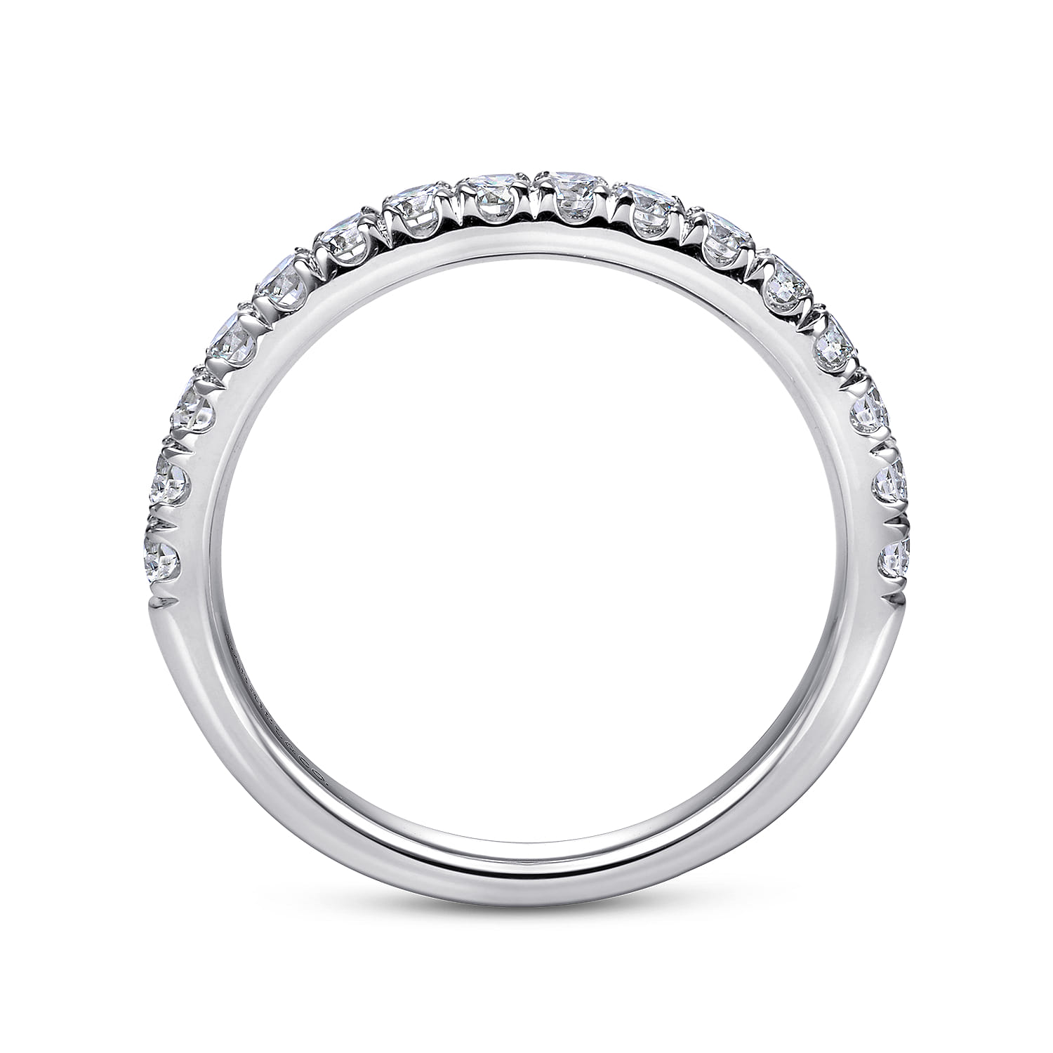 Madrid - 14K White Gold French Pave Diamond Wedding Band