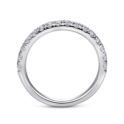 Madrid - 14K White Gold French Pave Diamond Wedding Band