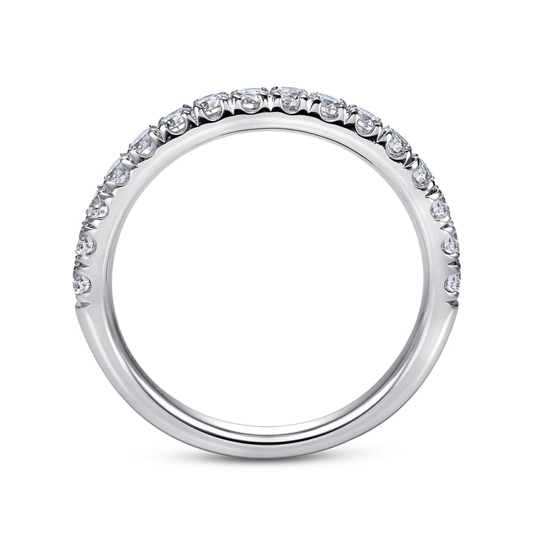 Straight Wedding Ring in 14k White Gold with Round Natural Diamond at Gabriel & Co. - Shot 2