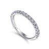 Straight Wedding Ring in 14k White Gold with Round Natural Diamond at Gabriel & Co.
