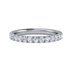 Madrid - 14K White Gold French Pave Diamond Wedding Band