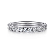 Madrid - 14K White Gold French Pave Diamond Wedding Band