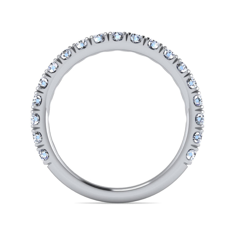 Straight Wedding Ring in 14k White Gold with Round Natural Diamond at Gabriel & Co. - Shot 2