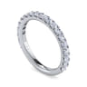 Straight Wedding Ring in 14k White Gold with Round Natural Diamond at Gabriel & Co.