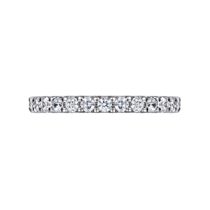 Madrid - 14K White Gold French Pave Diamond Wedding Band
