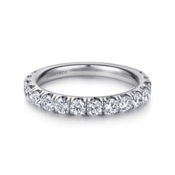 Madrid - 14K White Gold French Pave Diamond Wedding Band