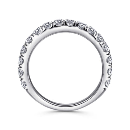 Madrid - 14K White Gold French Pave Diamond Wedding Band
