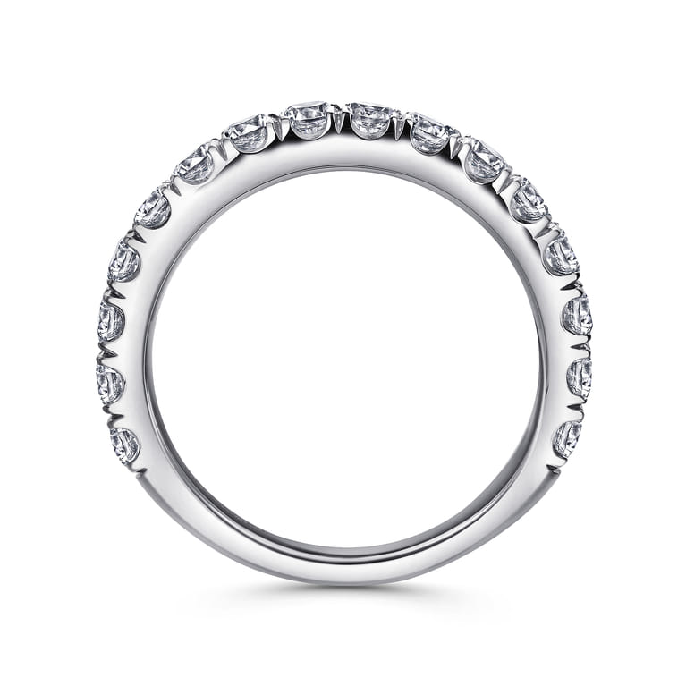 Straight Wedding Ring in 14k White Gold with Round Natural Diamond at Gabriel & Co. - Shot 2