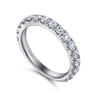 Straight Wedding Ring in 14k White Gold with Round Natural Diamond at Gabriel & Co.
