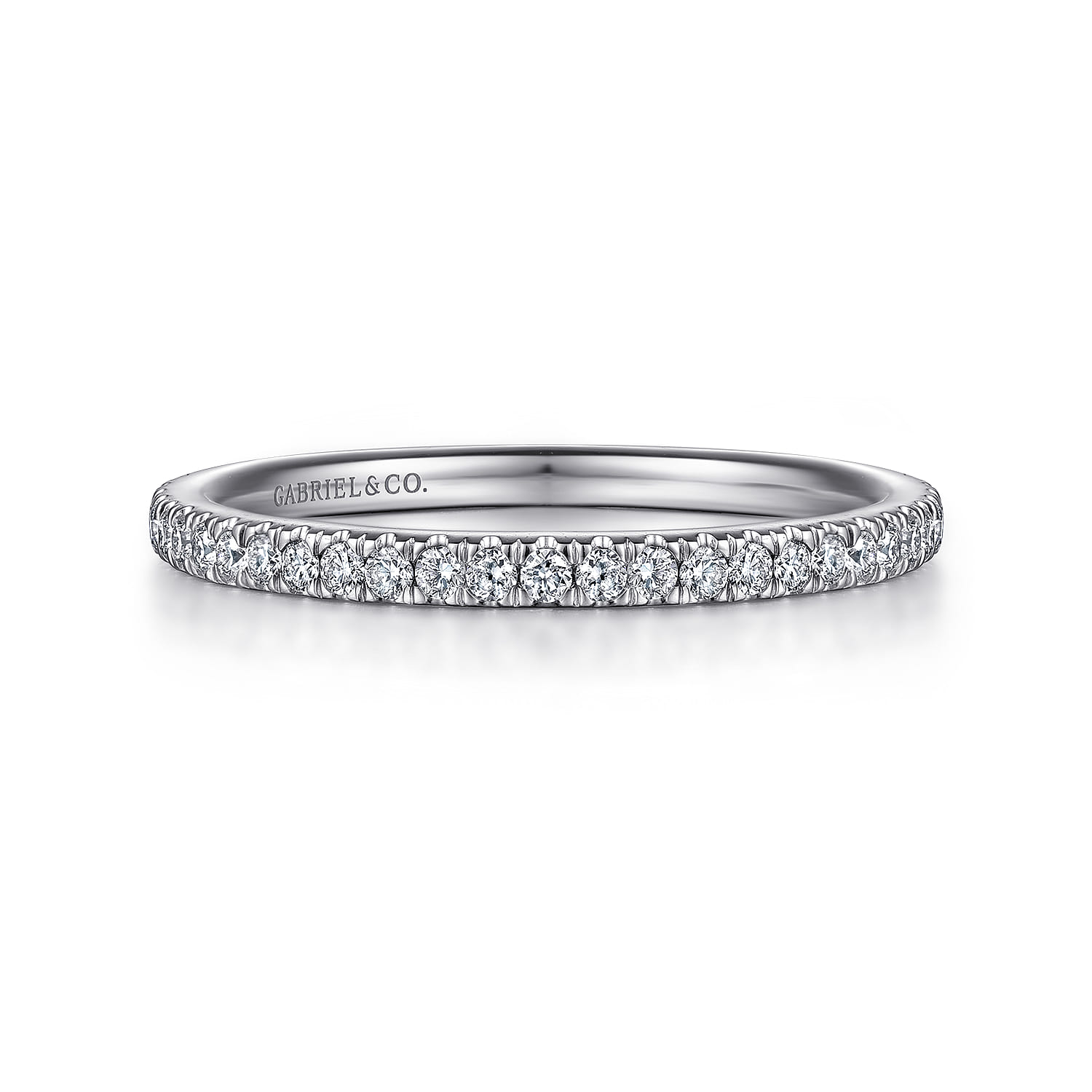 14k White Gold Round Straight Band | Gabriel & Co. AN6072W44JJ