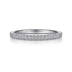 Madrid - 14K White Gold French Pave Diamond Wedding Band