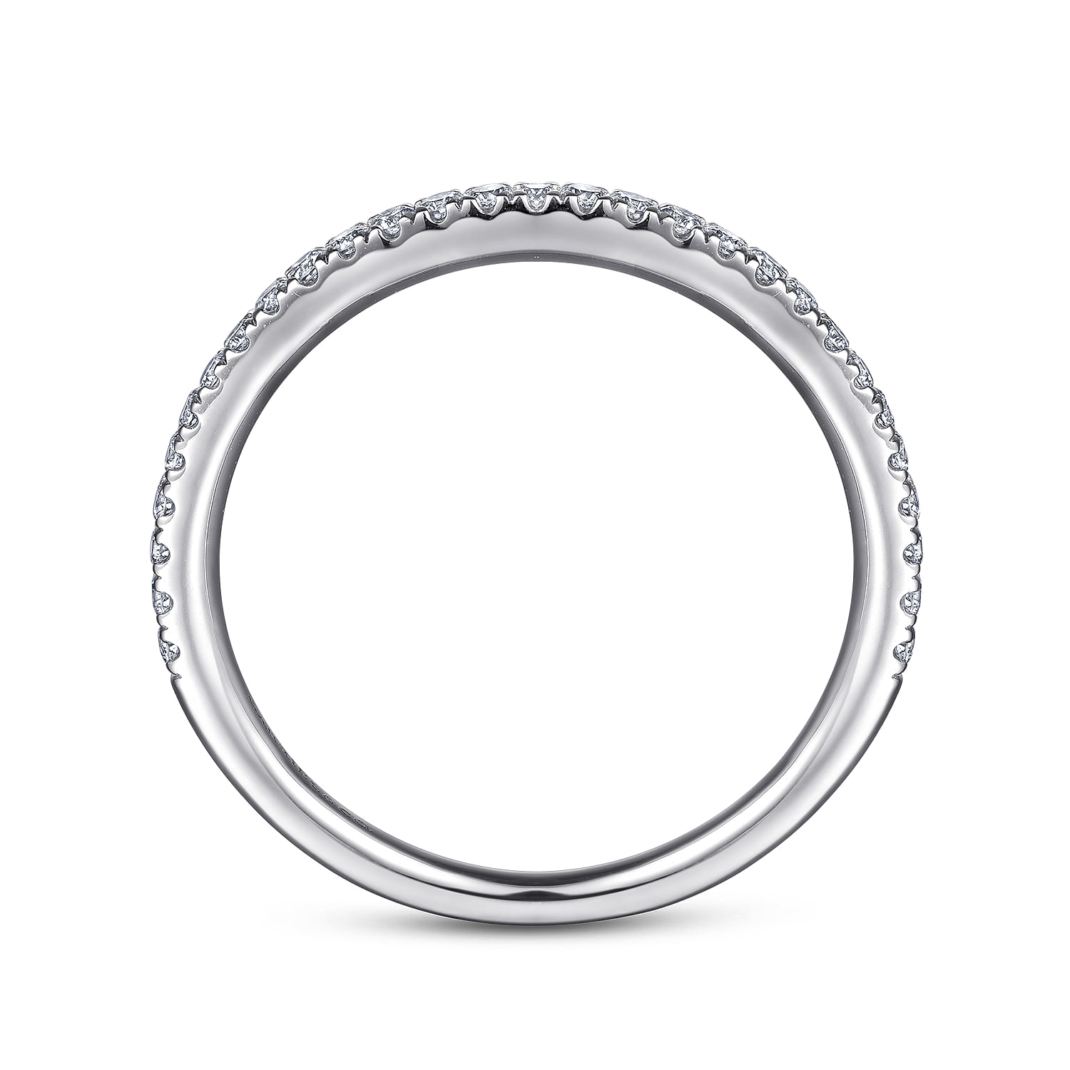 Straight Wedding Ring in 14k White Gold with Round Natural Diamond at Gabriel & Co. - Shot 2