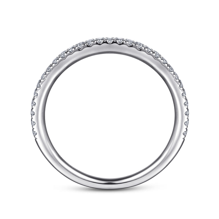 Straight Wedding Ring in 14k White Gold with Round Natural Diamond at Gabriel & Co. - Shot 2
