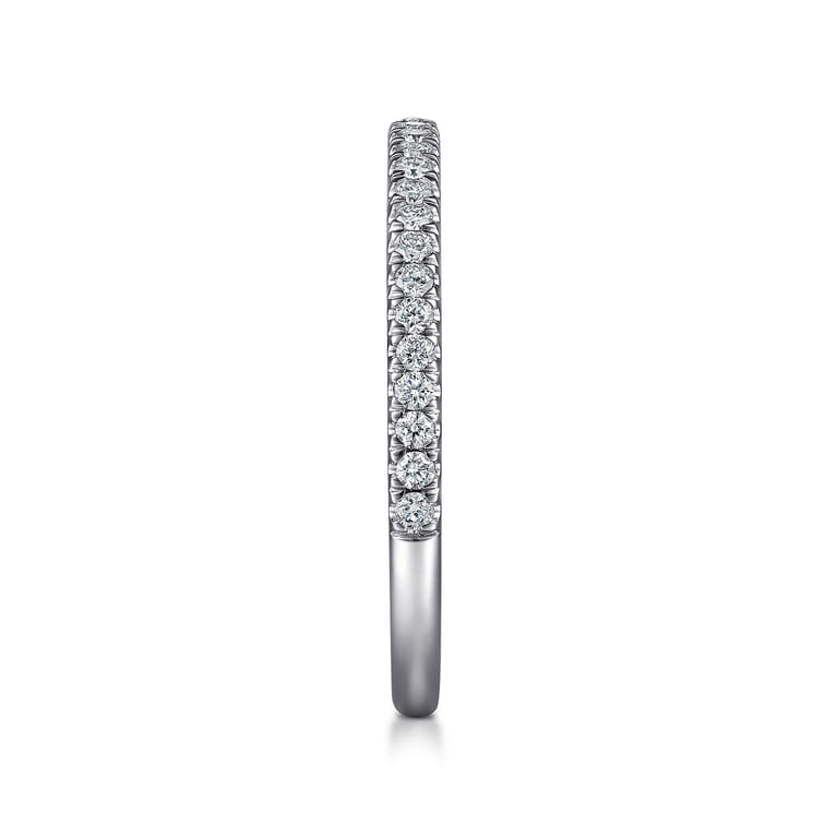 Straight Wedding Ring in 14k White Gold with Round Natural Diamond at Gabriel & Co. - Shot 4