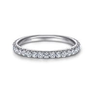 Madrid - 14K White Gold French Pave Diamond Wedding Band