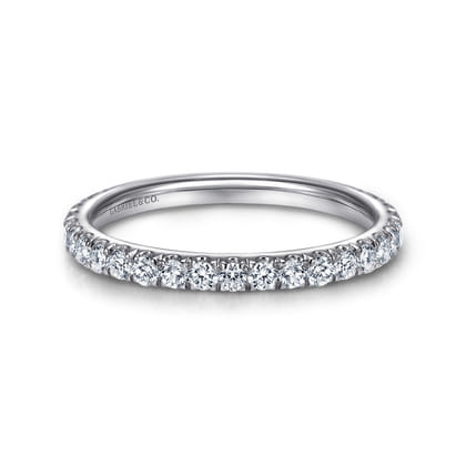 Madrid - 14K White Gold French Pave Diamond Wedding Band