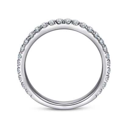Madrid - 14K White Gold French Pave Diamond Wedding Band