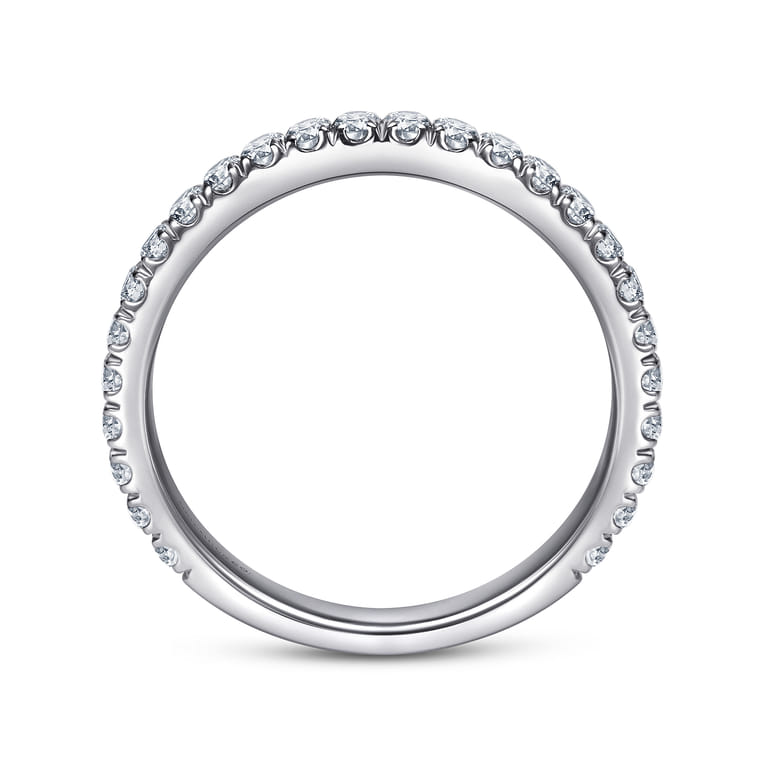 Straight Wedding Ring in 14k White Gold with Round Natural Diamond at Gabriel & Co. - Shot 2