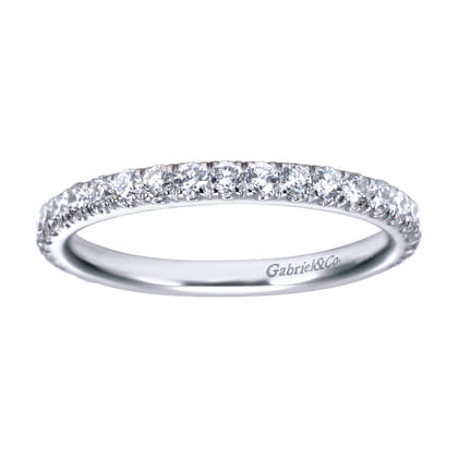 Madrid - 14K White Gold French Pave Diamond Wedding Band