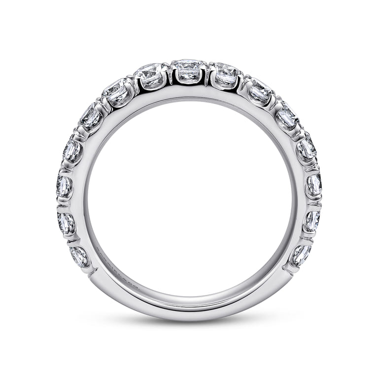 Straight Wedding Ring in 14k White Gold with Round Natural Diamond at Gabriel & Co. - Shot 2