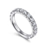 Straight Wedding Ring in 14k White Gold with Round Natural Diamond at Gabriel & Co.
