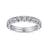 Straight Wedding Ring in 14k White Gold with Round Natural Diamond at Gabriel & Co.
