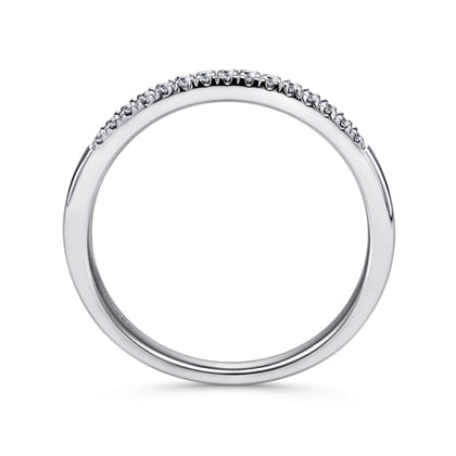 Madrid - 14K White Gold French Pave Set Diamond Wedding Band