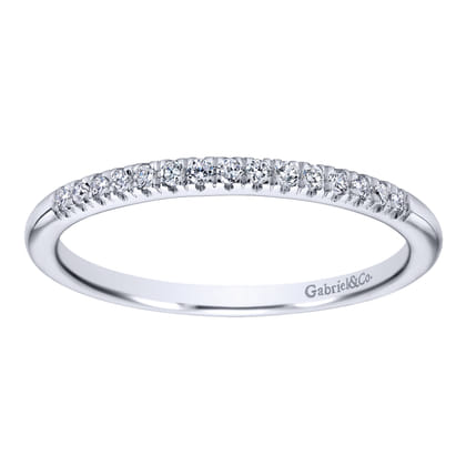 Madrid - 14K White Gold French Pave Set Diamond Wedding Band