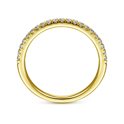 Madrid - 14K Yellow Gold French Pave Diamond Wedding Band