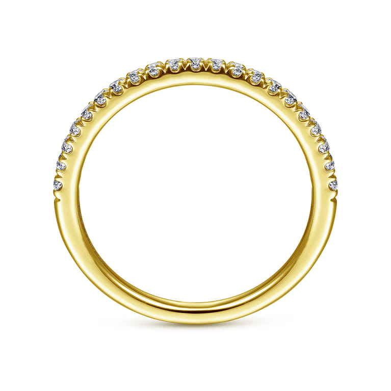 Straight Wedding Ring in 14k Yellow Gold with Round Natural Diamond at Gabriel & Co. - Shot 2
