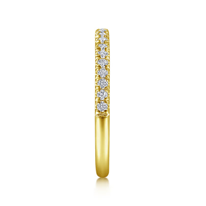 Madrid - 14K Yellow Gold French Pave Diamond Wedding Band