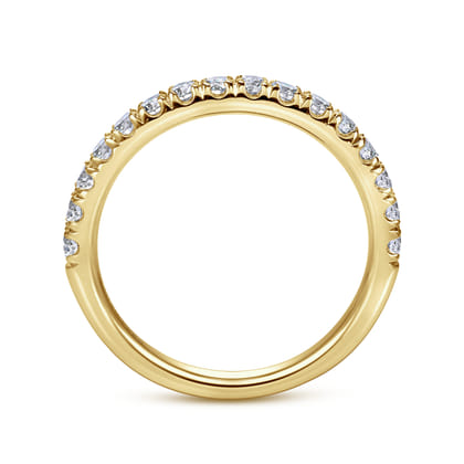 Madrid - 14K Yellow Gold French Pave Diamond Wedding Band