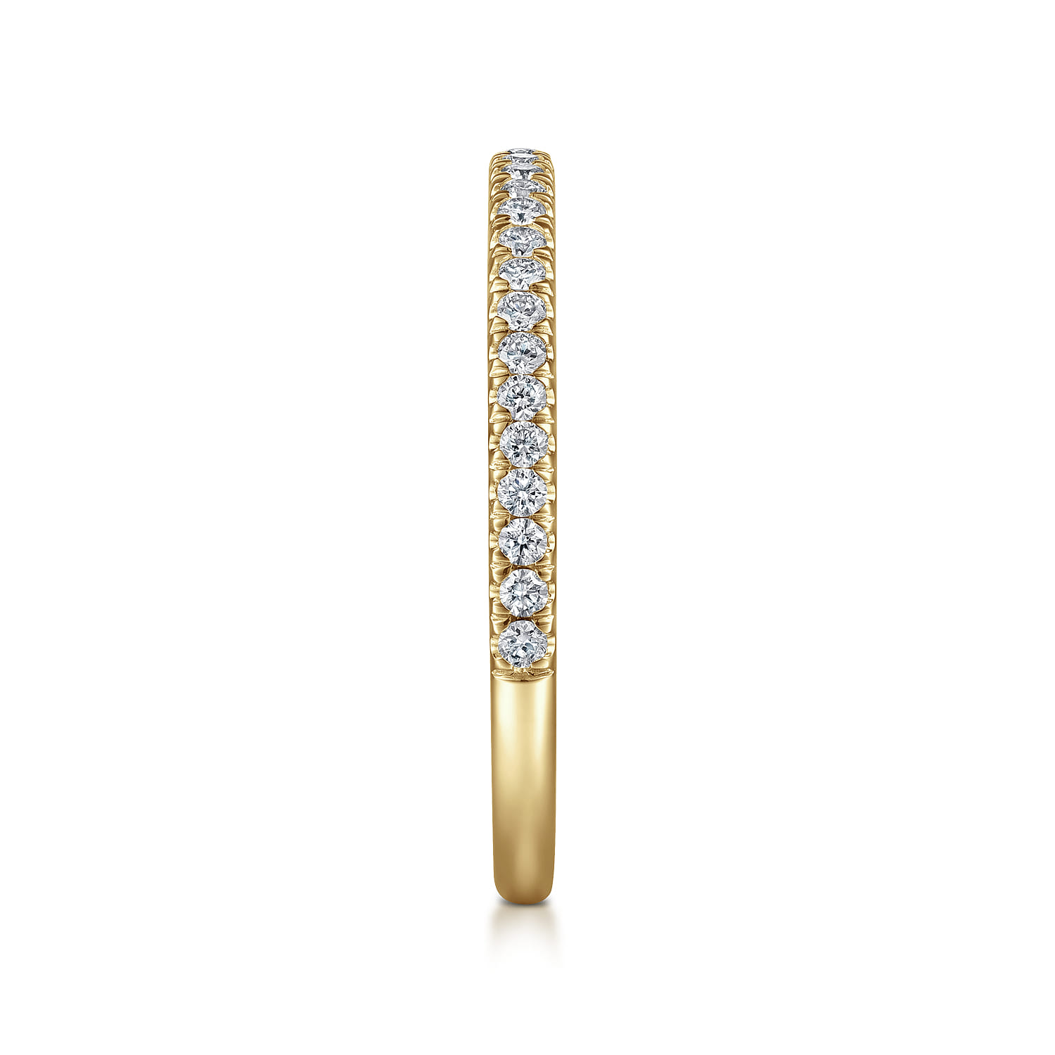 Straight Wedding Ring in 14k Yellow Gold with Round Natural Diamond at Gabriel & Co. - Shot 4
