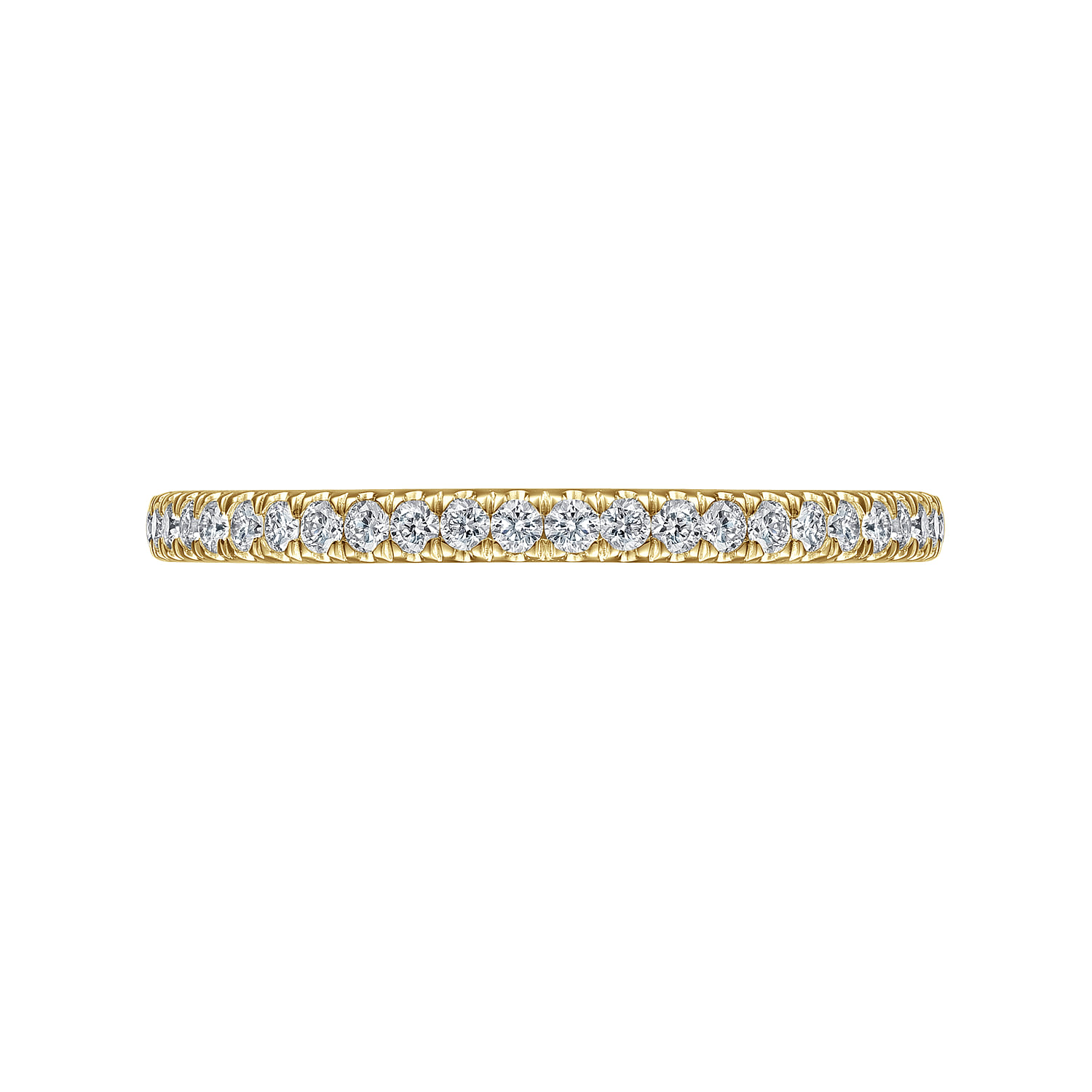 Straight Wedding Ring in 14k Yellow Gold with Round Natural Diamond at Gabriel & Co. - Shot 6