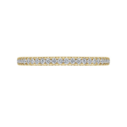 Madrid - 14K Yellow Gold French Pave Diamond Wedding Band